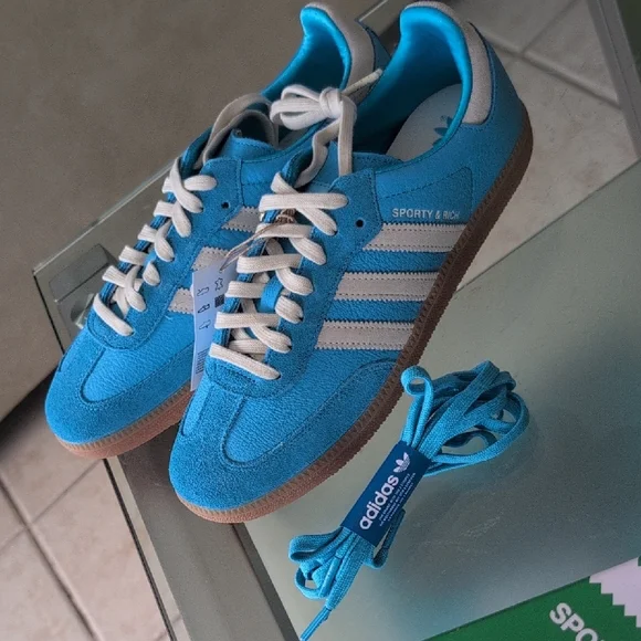 Adidas Samba OG Sporty & Rich Bright Pastel Blue Men's Sneakers US 10 - Picture 7 of 11